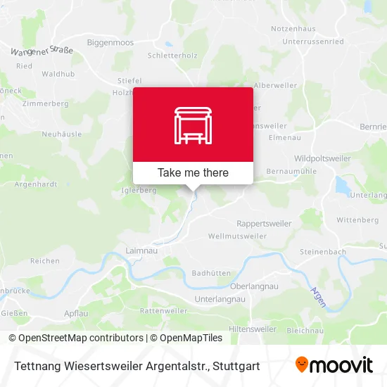 Карта Tettnang Wiesertsweiler Argentalstr.