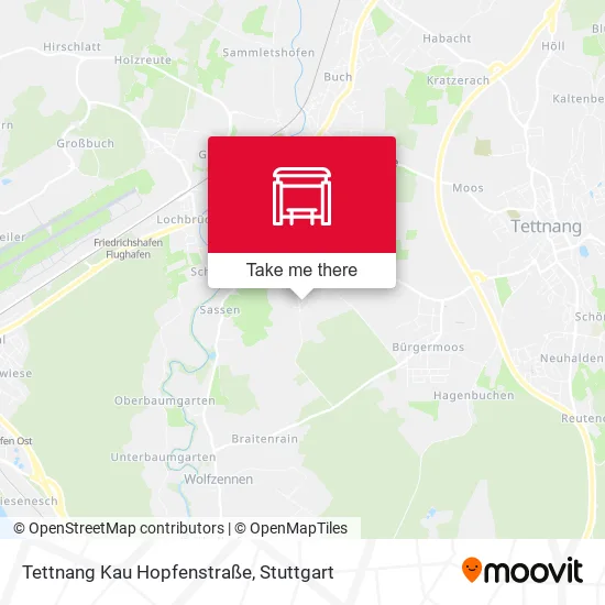 Карта Tettnang Kau Hopfenstraße