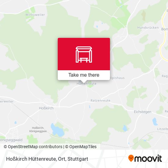 Hoßkirch Hüttenreute, Ort map