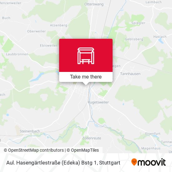 Карта Aul. Hasengärtlestraße (Edeka) Bstg 1