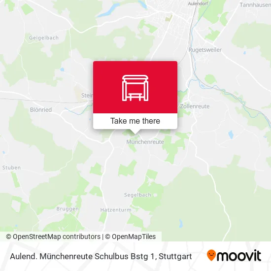Карта Aulend. Münchenreute Schulbus Bstg 1
