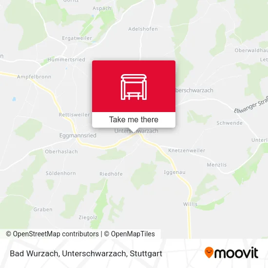 Карта Bad Wurzach, Unterschwarzach
