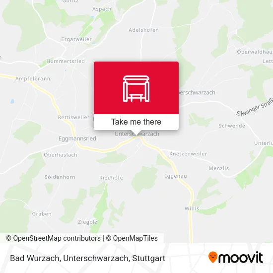 Карта Bad Wurzach, Unterschwarzach