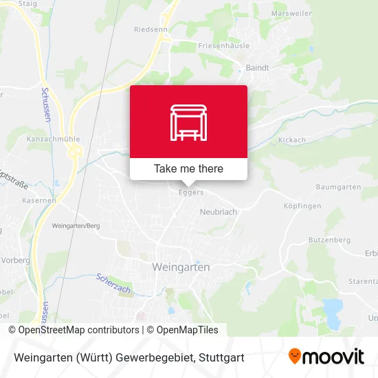 Карта Weingarten (Württ) Gewerbegebiet