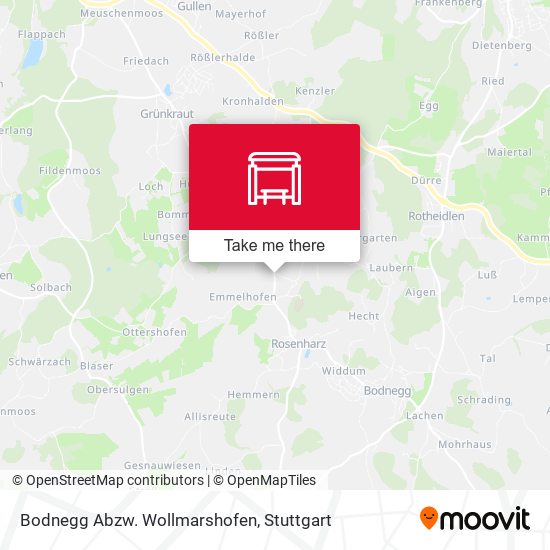 Bodnegg Abzw. Wollmarshofen map