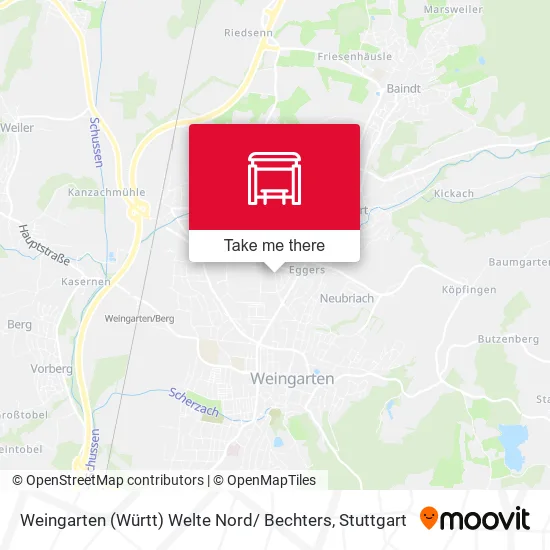 Карта Weingarten (Württ) Welte Nord/ Bechters