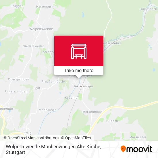 Карта Wolpertswende Mochenwangen Alte Kirche