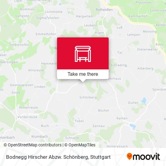 Bodnegg Hirscher Abzw. Schönberg map