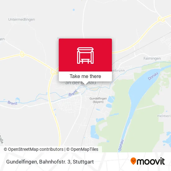 Карта Gundelfingen, Bahnhofstr. 3