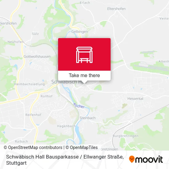 Карта Schwäbisch Hall Bausparkasse / Ellwanger Straße