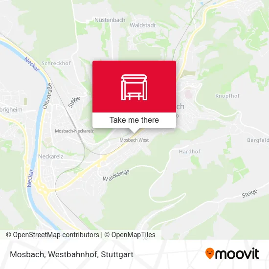 Карта Mosbach, Westbahnhof