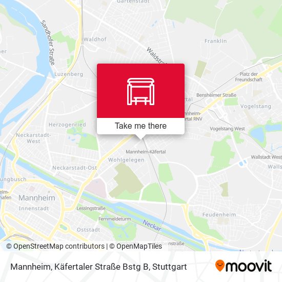 Mannheim, Käfertaler Straße Bstg B map