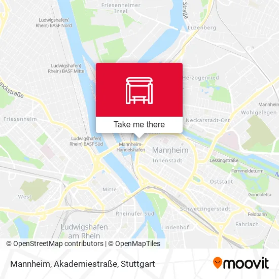 Карта Mannheim, Akademiestraße