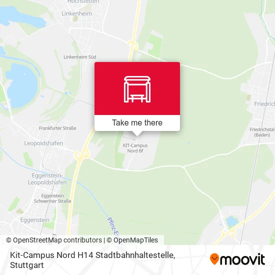 Карта Kit-Campus Nord H14 Stadtbahnhaltestelle