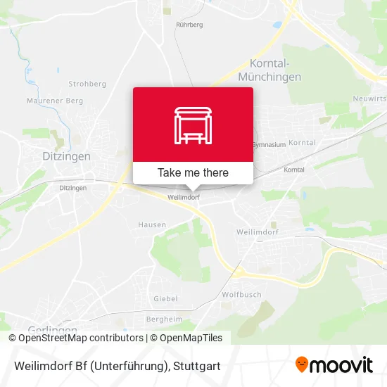 Карта Weilimdorf Bf (Unterführung)