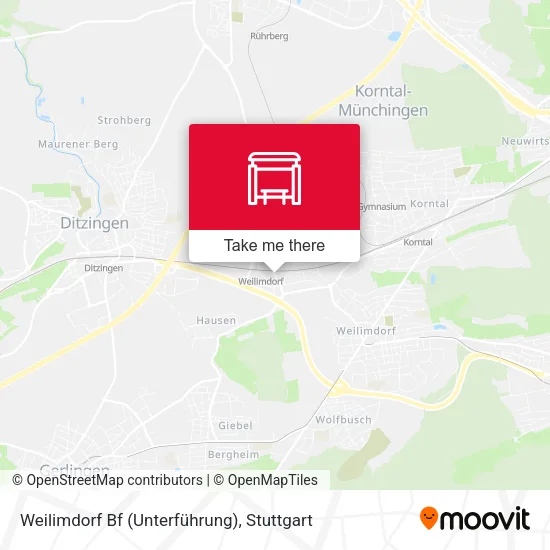 Карта Weilimdorf Bf (Unterführung)