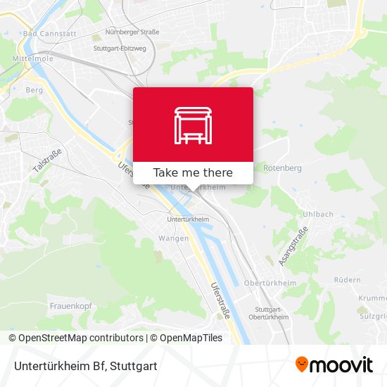 Untertürkheim Bf map