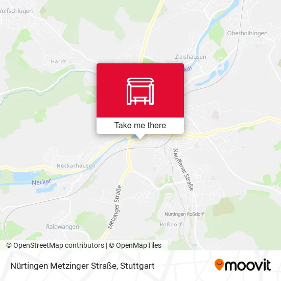 Карта Nürtingen Metzinger Straße