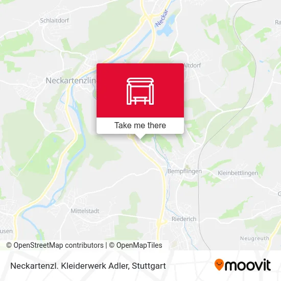 Карта Neckartenzl. Kleiderwerk Adler