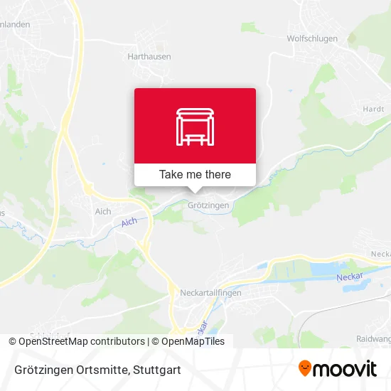 Карта Grötzingen Ortsmitte
