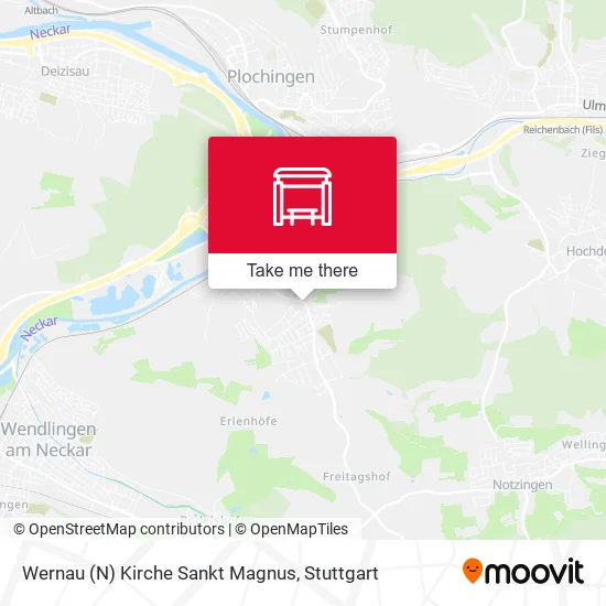 Карта Wernau (N) Kirche Sankt Magnus