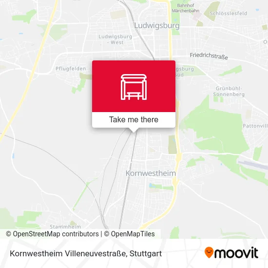 Карта Kornwestheim Villeneuvestraße
