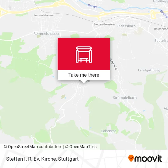 Карта Stetten I. R. Ev. Kirche