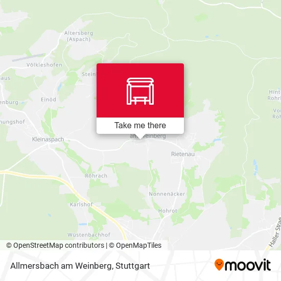 Карта Allmersbach am Weinberg