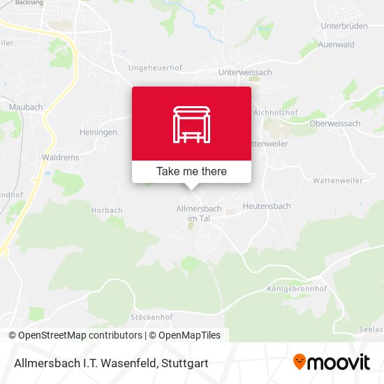 Allmersbach I.T. Wasenfeld map