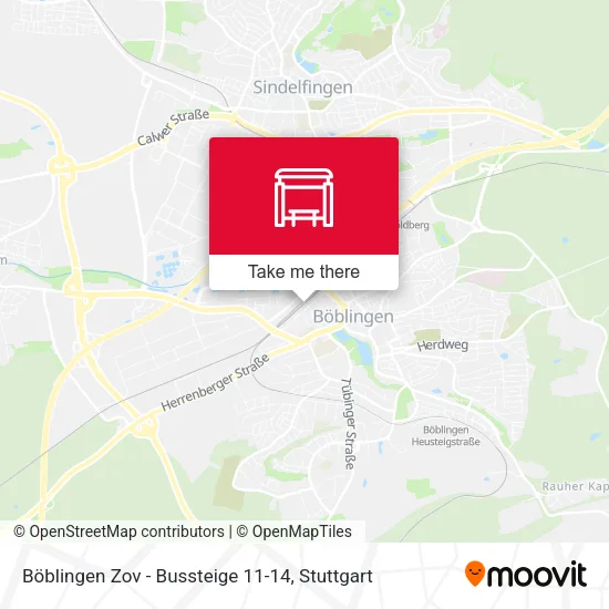 Карта Böblingen Zov -  Bussteige 11-14