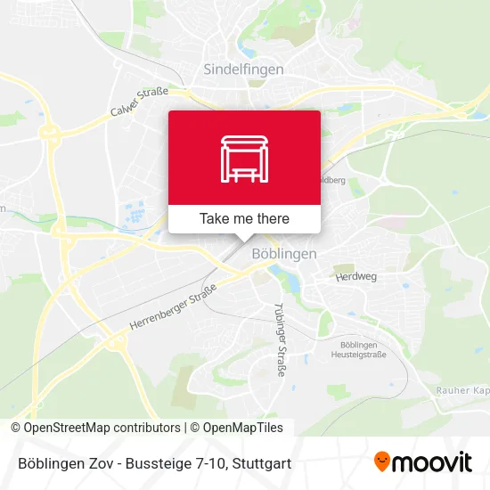 Карта Böblingen Zov -  Bussteige 7-10