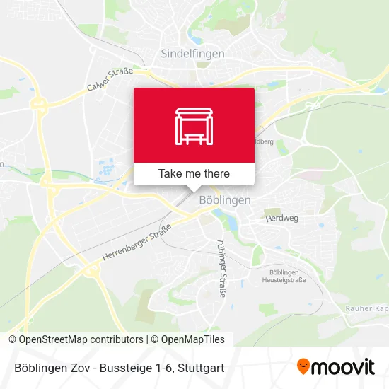 Карта Böblingen Zov -  Bussteige 1-6
