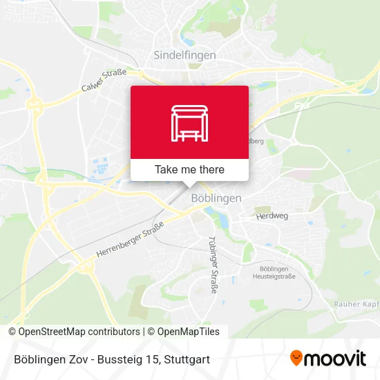 Карта Böblingen Zov -  Bussteig 15