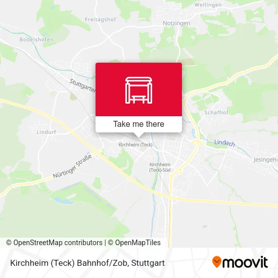 Карта Kirchheim (Teck) Bahnhof/Zob