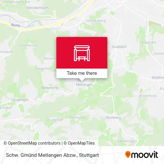 Карта Schw. Gmünd Metlangen Abzw.