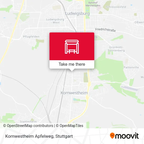 Карта Kornwestheim Apfelweg