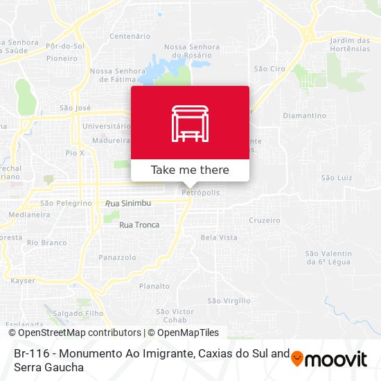 Br-116 - Monumento Ao Imigrante map