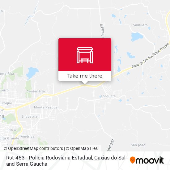 Rst-453 - Polícia Rodoviária Estadual map