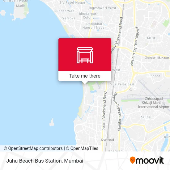 Juhu Beach Bus Station map