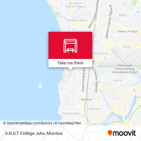 S.N.D.T College Juhu map