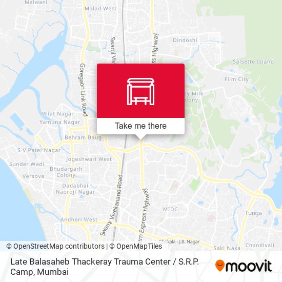 Late Balasaheb Thackeray Trauma Center / S.R.P. Camp map