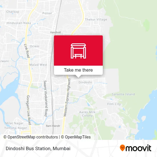 Dindoshi Bus Station map