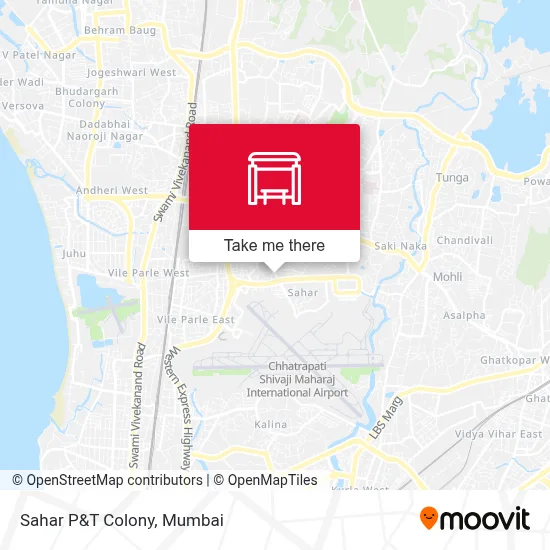 Sahar P&T Colony map