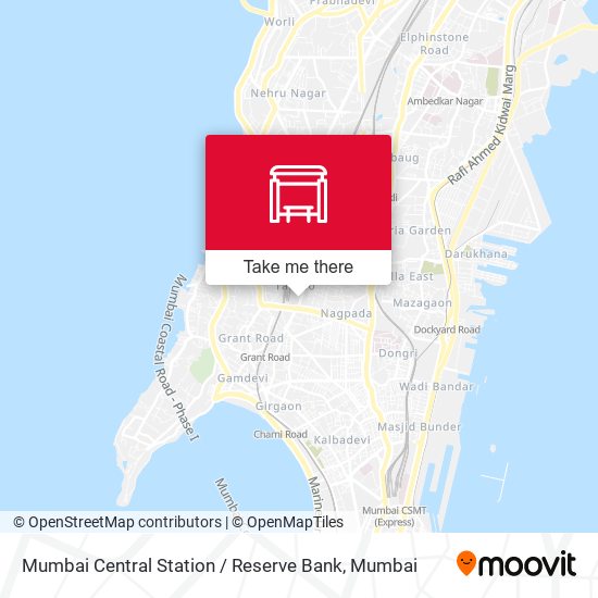Mumbai Central Station / Reserve Bank map