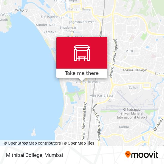 Mithibai College map