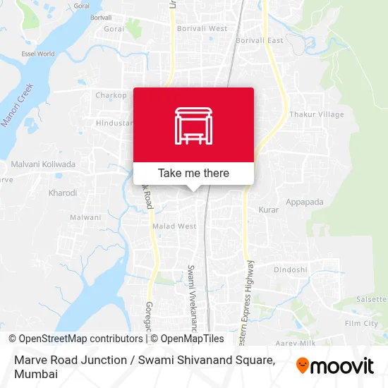 Marve Road Naka / Swami Shivanand Chowk map