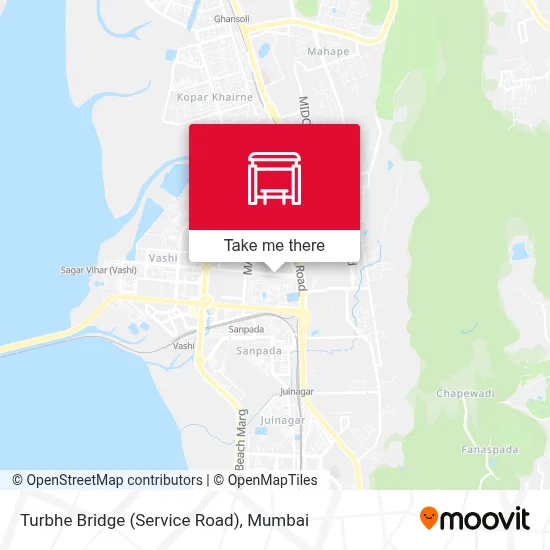 Turbhe Bridge (Service Road) map
