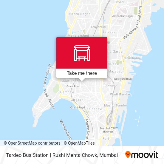 Tardeo Bus Station | Rushi Mehta Chowk map