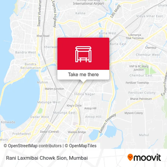 Rani Laxmibai Chowk Sion map