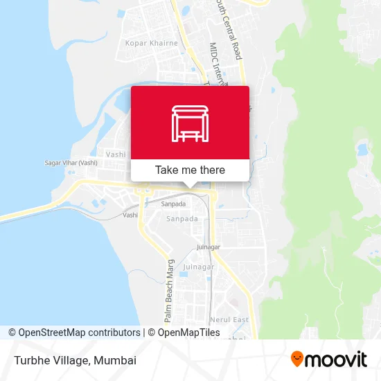 Turbhe Gaon map